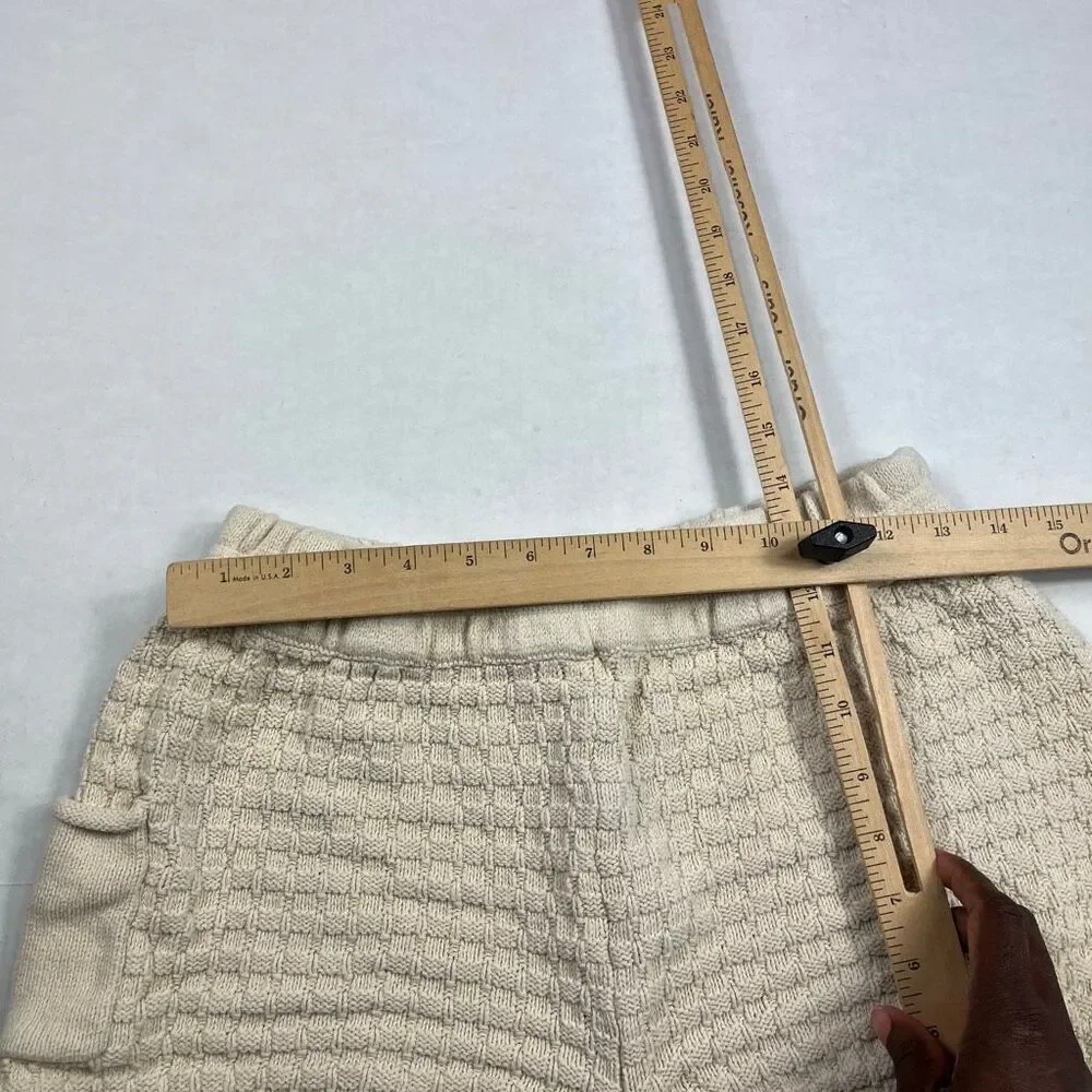 Free People Beach Jacquard Knit Shorts Beige Textured Knit Casual Cozy Comfort S